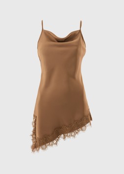 SATIN LACE TRIM VEST BRONZE £14