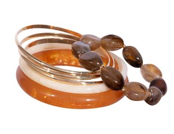 Pack of 6 Brown Resin Bangles and Bracelets, £14.99