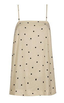 Cream Linen Rich Polka Dot Removable Strap Bandeau Top £25.99