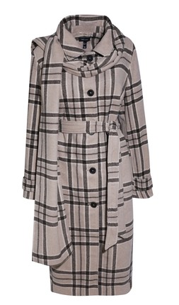 Beige Checked Collared Jacket and Matching Scarf, £79.99 (934005229)