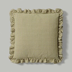 Gingham Frill Cotton cushion cover £12
