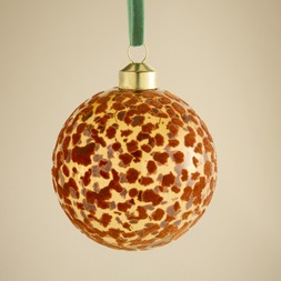 Orange animal print glass bauble​ £3 (31041480)