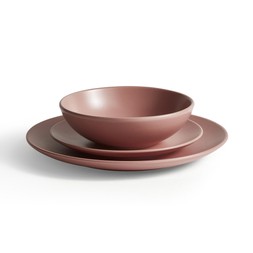 Stoneware 12 Piece Dinner Set Pink £20