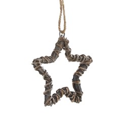 Woven wicker star hanging dec £1 (30971886)
