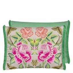 ISABELLA EMBROIDERED FUCHSIA LINEN CUSHION CCDG1500