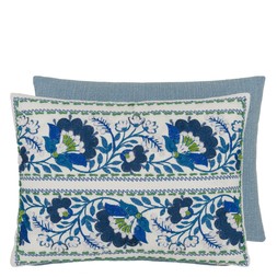 ENAMEL FLOWER COBALT CUSHION CCDG1592