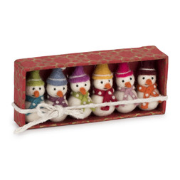 50065132 £15 Felt Mini Snowmen Boxed Tree Dec Set