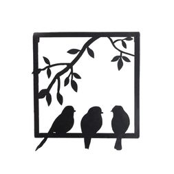 Birds in frame wall art, matt black