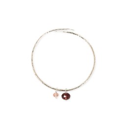 Silver Plated Rose Bead bangle