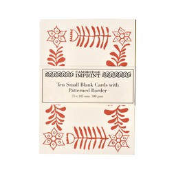 10 Small Cards with Patterned Border in Red