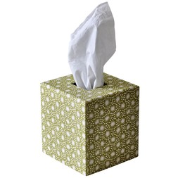 A Square Tissue Box Cover in Animalcules Bawden Green