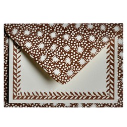 Ten Postcards with Patterned Border in Cocoa