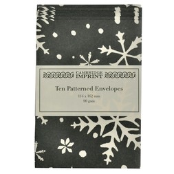 Packet of Ten Patterned Envelopes in Snowflake