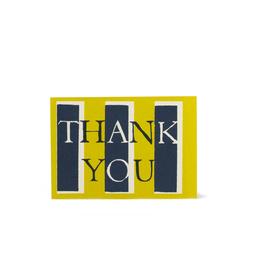 Pack of 10 Cards Thank You Acid Yellow and Navy