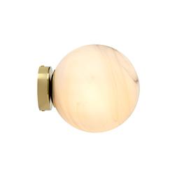 Esme Globe Flush Wall & Ceiling Light, Marbled Glass & Brass