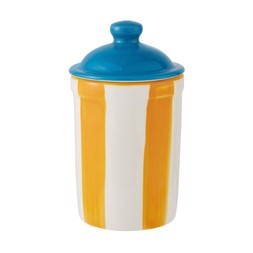 Homesense - Orange Striped Pot with Lid £9.99
