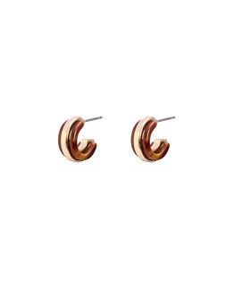 Emilia Brown & Gold Resin Hoop Earrings