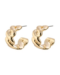 Dorina Twisted Gold Tone Chunky Hoop Earrings