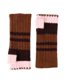 Brown Patchwork Fingerless Gloves £24.00 €31.50