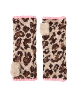 Leopard Print & Pink Fluffy Wrist Warmers £24.00 €31.50