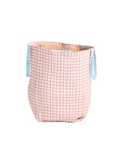 Pink Gingham Fabric Laundry Basket £25