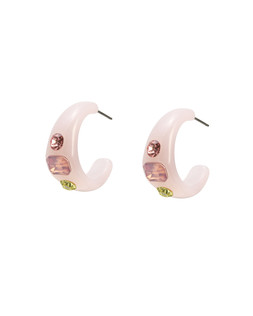 Jeanine Light Pink Chunky Hoop Earrings £16.5