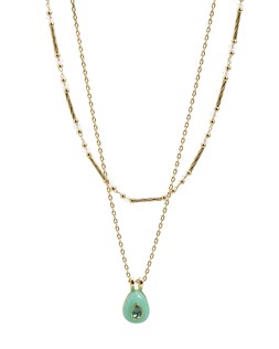 Jessamyn Blue Teardrop Gold Tone Layered Necklace £22.5