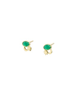 Celeste Moon & Star Green Onyx Inlay Stud Earrings £34