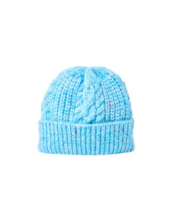 Light Blue Marl Cable Knit Beanie Hat £26