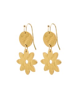 Oliver Bonas Naty Hammered Flower Drop Hook Earrings £22
