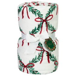 BOWS PRINTED FLEECE THROW £10 (436995)