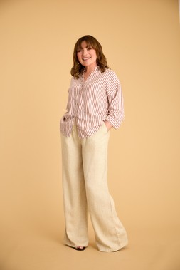 3/4 Sleeve Striped Linen Shirt £20 & Wide Leg Linen Trousers £22