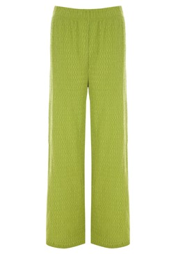 Womens Lime Textured Wide Leg Trousers £20