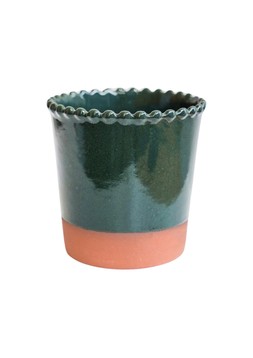 ADELINE BEADED EDGEFOREST GREEN PLANTER £12.99