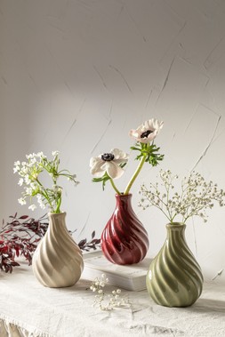 BELLE BUD VASE IN IVORY, SAGE AND PLUM