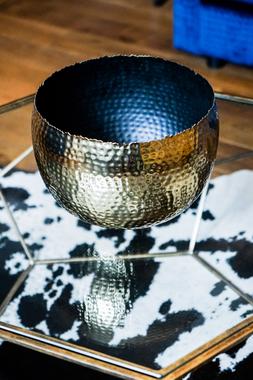 HAMMERED BOWL GOLD:BLACK 19CM &pound;39.99