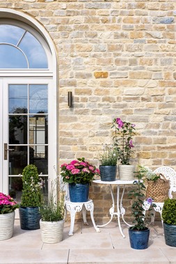 OUTDOOR COVE BLUE RIPPLE PLANTER SET OF 3 £89.97