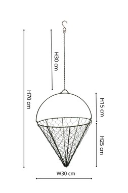 OUTDOOR HANGING WIRED NETTED CONE H40CM D30CM