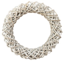 Rattan Wreath White Diam 40Cm &pound;34.99