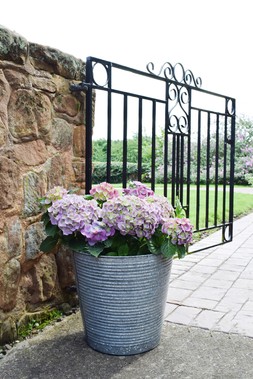 RIBBED GALVANISED PLANTER 37CM &pound;34.99