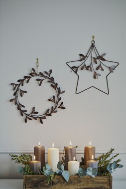 Ribbed Pillar Candle Grey 120Mm &pound;6.49
