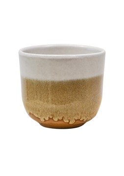 ROWE TWO TONE RUST REACTIVE GLAZE PLANTER H13CM D14.5CM