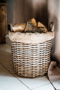Wicker Log Basket Round Lined 50cm &pound;99.99