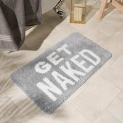 OHS Get Naked Tufted Bath Mat - Grey- &pound;9.50