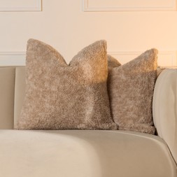 OHS Teddy Marl Texture Cushion Covers - Natural- &pound;9
