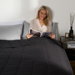 OHS Supersoft Weighted Blanket - Black-125 x 180cm - 6kg-£21