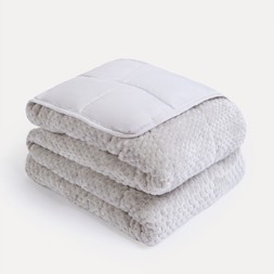 OHS Waffle Fleece Weighted Blanket - Silver- £26