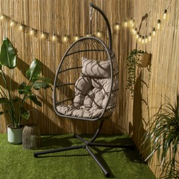 OHS Foldable Hanging Egg Chair - Grey - £158