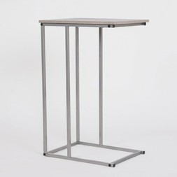 OHS C Shape Marble Look Side Table - White - £18