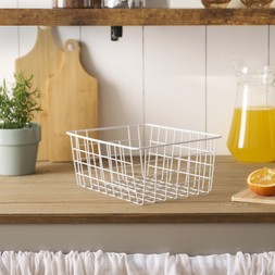OHS Multipurpose Metal Wire Storage Basket - White